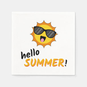 Servilleta De Papel Hola Sol de verano con gafas de sol