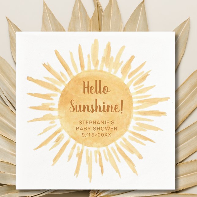 Servilleta De Papel Hola Sunshine Boho Baby Shower (Subido por el creador)