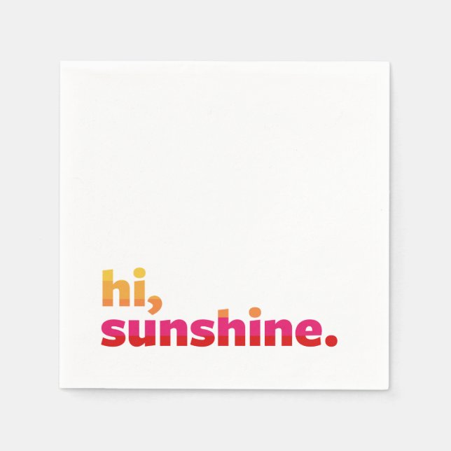 Servilleta De Papel Hola, Sunshine. Fiesta de verano (Anverso)