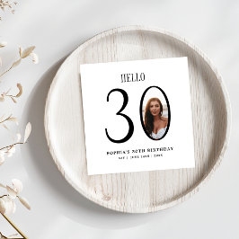 Servilleta De Papel Hola Treinta foto en blanco y negro 30 cumpleaños