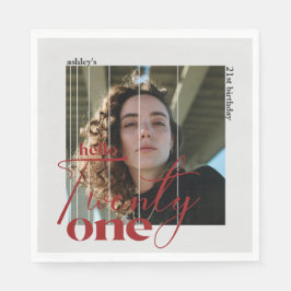 Servilleta De Papel Hola Veintiuna imagen moderna 21º cumpleaños