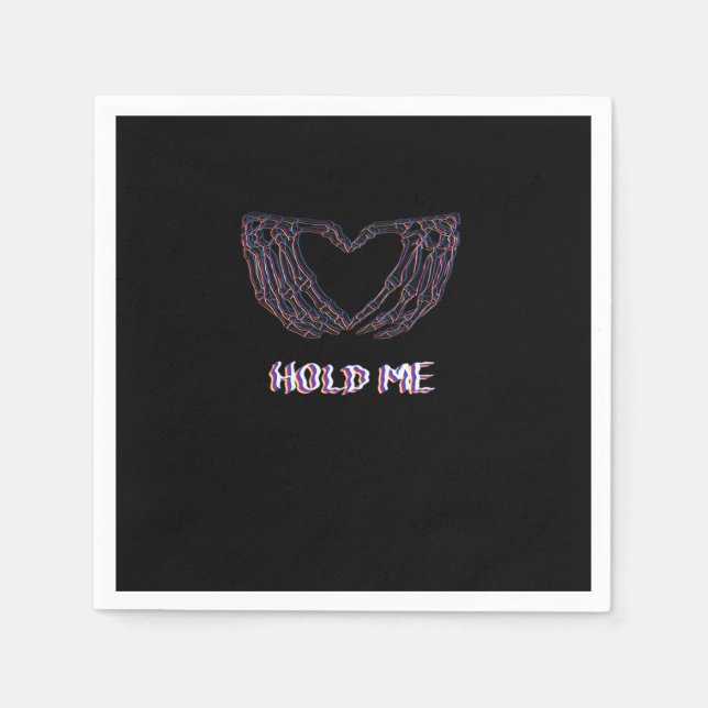 Servilleta De Papel Hold Me Classic - Skeleton Hand Heart (Anverso)