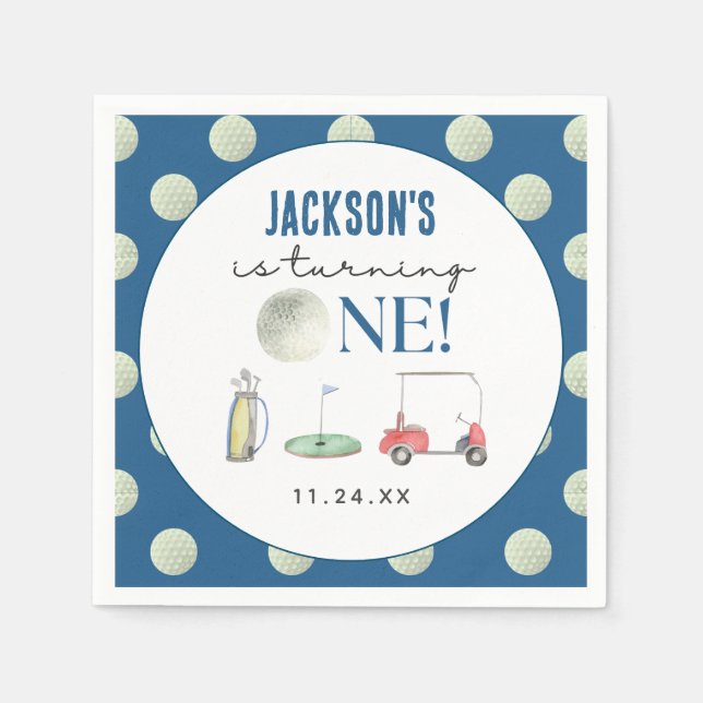 Servilleta De Papel Hole In One Golf Boy Birday (Anverso)