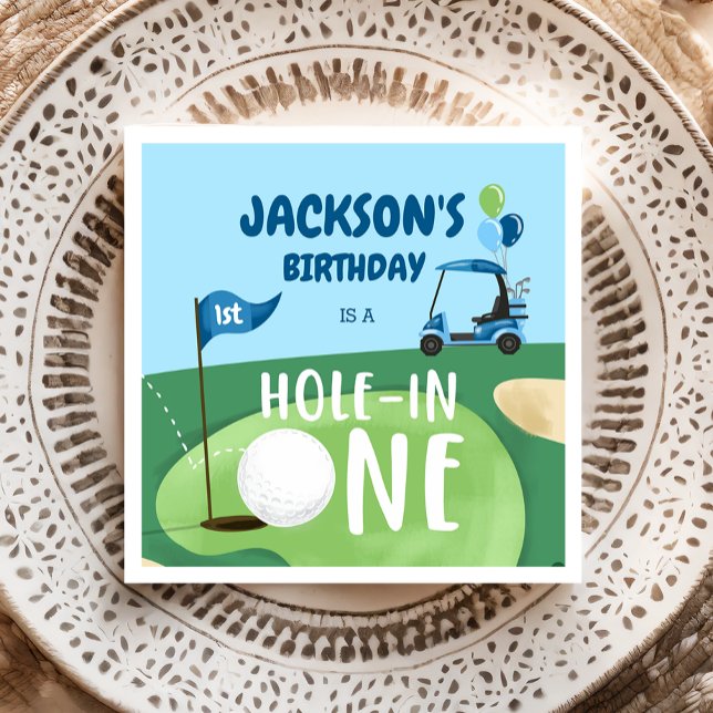 Servilleta De Papel Hole In One Golf Boy First Birday Par-Tee (Subido por el creador)