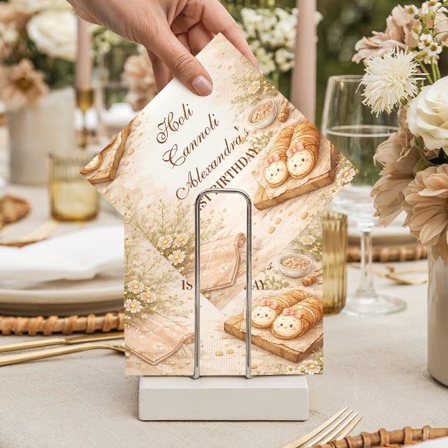 Servilleta De Papel Holi Cannoli Whimsical Bakery 1er Cumpleaños (Subido por el creador)