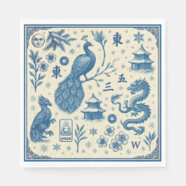 Servilleta De Papel Holiday Mahjong Toile Napkins 