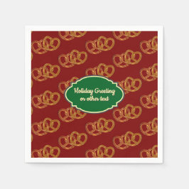 Servilleta De Papel Holiday Pretzel - Navidades Colores de pan notado