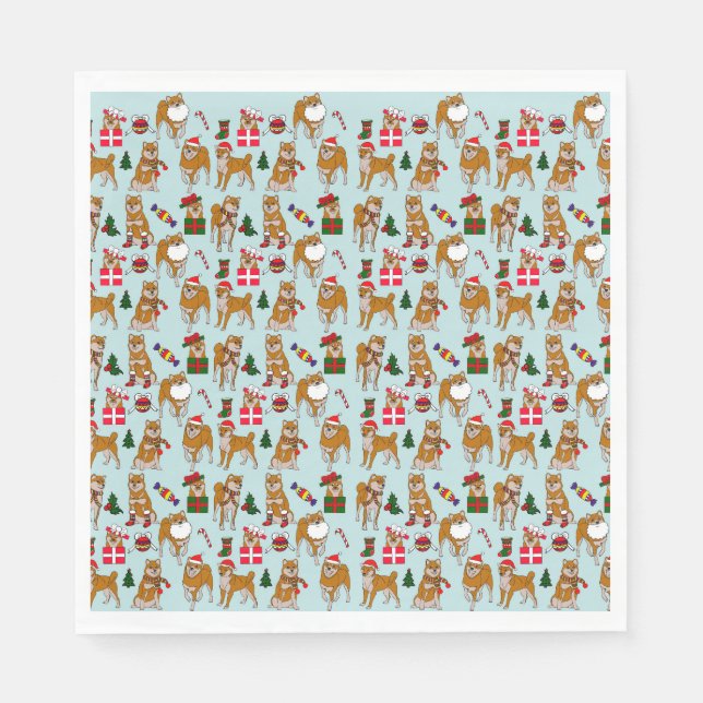 Servilleta De Papel Holiday Shiba Inu (Anverso)