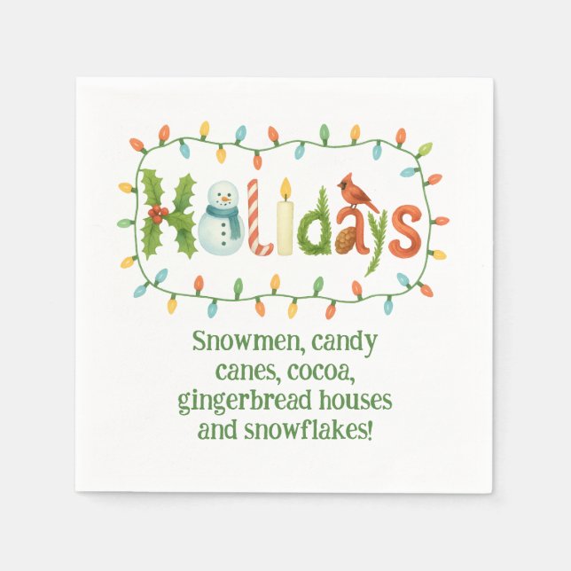 Servilleta De Papel Holidays designed Christmas (Anverso)