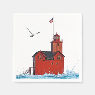 Servilleta De Papel Holland Michigan Gran Faro Rojo
