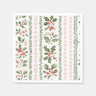 Servilleta De Papel Holly and Ivy Stripe