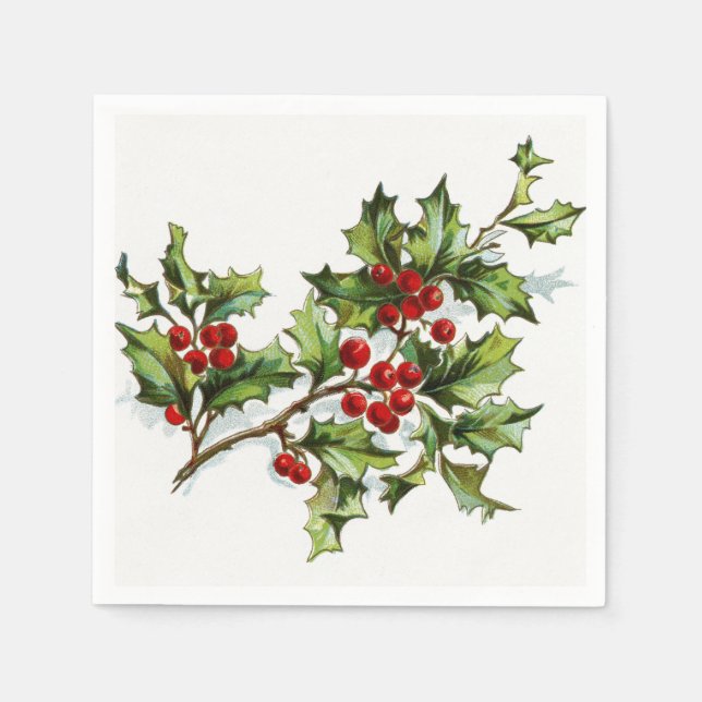 Servilleta De Papel Holly Berries 001 (Anverso)