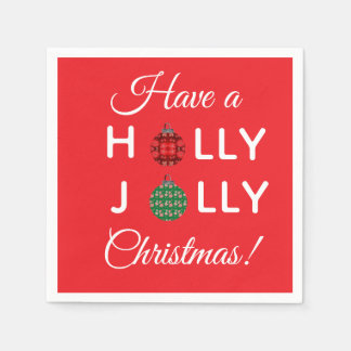 Servilleta De Papel Holly Jolly Christmas napkin