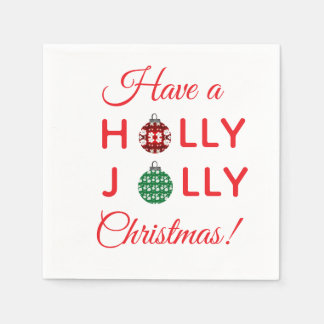 Servilleta De Papel Holly Jolly Christmas napkin