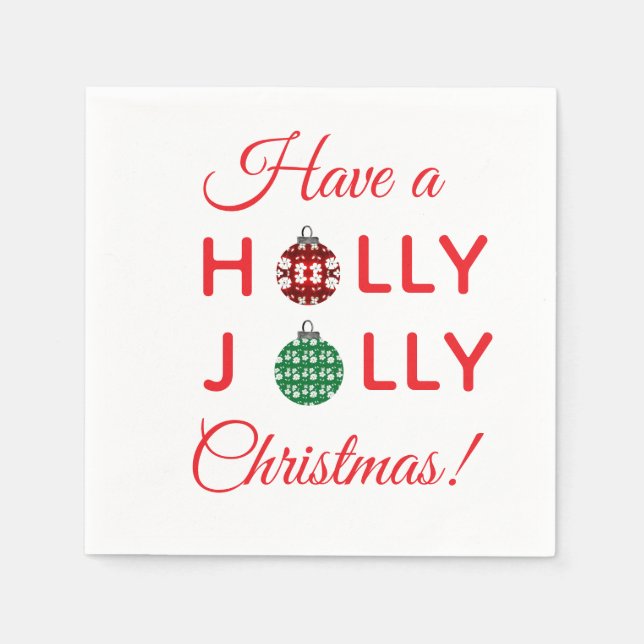 Servilleta De Papel Holly Jolly Christmas napkin (Anverso)
