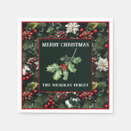Servilleta De Papel Holly & Pine Celebration