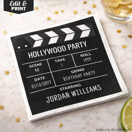 Servilleta De Papel Hollywood Party Napkins, Movie Custom Birthday
