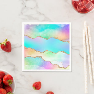 Servilleta De Papel Holo Agate   Mármol falso irlandés Pastel Ombre