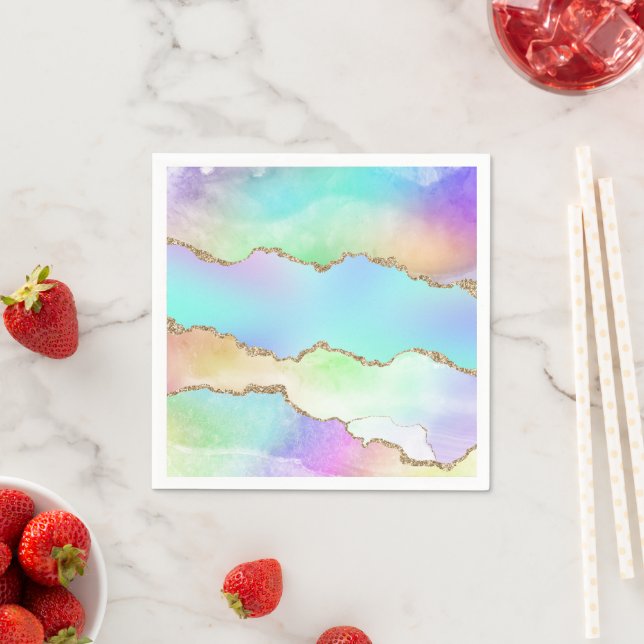 Servilleta De Papel Holo Agate | Mármol falso irlandés Pastel Ombre (In situ)