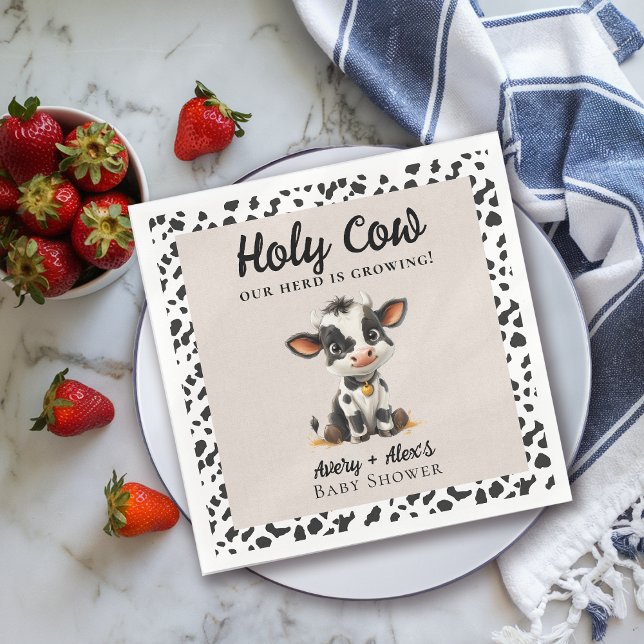Servilleta De Papel Holy Cow Baby Shower (Subido por el creador)