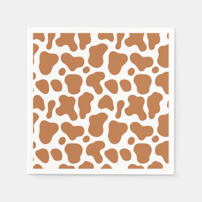Servilleta De Papel Holy Cow Brown Print First Baby Birthday (Anverso)
