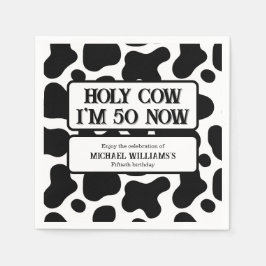 Servilleta De Papel Holy Cow Funny Black White 50th Birthday