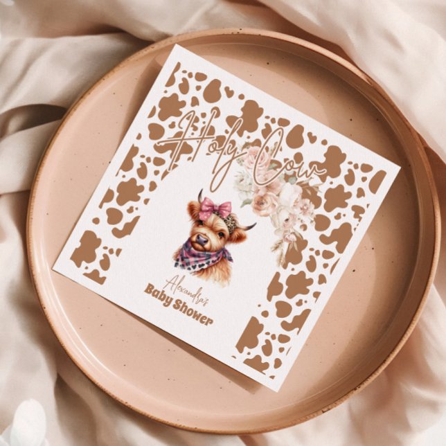 Servilleta De Papel Holy Cow Highland Cow Baby Shower (Subido por el creador)