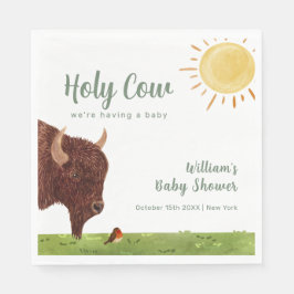 Servilleta De Papel Holy Cow Highland Farm Animal Baby Shower