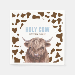 Servilleta De Papel Holy Cow I'm One brown Cow Imprimir papel de cumpl