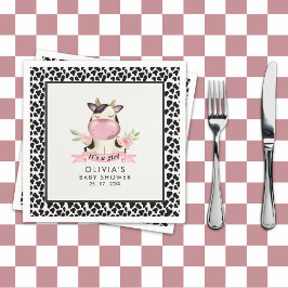 Servilleta De Papel Holy Cow It's a Girl Cute Cow Baby shower