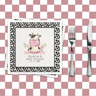 Servilleta De Papel Holy Cow It's a Girl Cute Cow Baby shower
