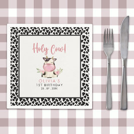 Servilleta De Papel Holy Cow It's a Girl Cute Cow Birthday