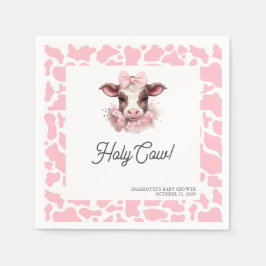 Servilleta De Papel Holy Cow Pink Boho Baby Shower