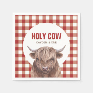 Servilleta De Papel Holy Cow Soy One brown Cow Print Napkins de cumple