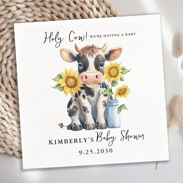 Servilleta De Papel Holy Cow Sunflowers Simple Farm Baby Shower modern (Subido por el creador)