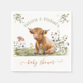 Servilleta De Papel Holy Highland Cow Baby Shower