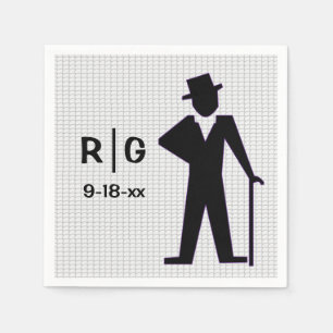 Servilleta De Papel Hombre bailarín Siluette Top Hat & Cane Personaliz