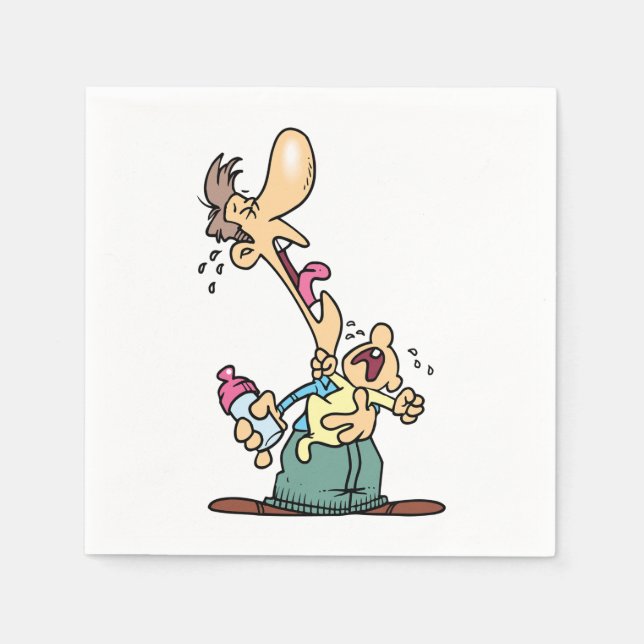 Servilleta De Papel Hombre Con Las Toallas De Papel Bebé Llorando (Anverso)