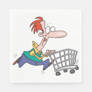 Servilleta De Papel Hombre de dibujos animados divertido corriendo con