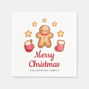 Servilleta De Papel Hombre de jengibre adorable Feliz Navidad