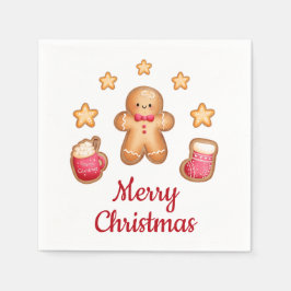 Servilleta De Papel Hombre de jengibre adorable Feliz Navidad