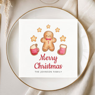 Servilleta De Papel Hombre de jengibre adorable Feliz Navidad