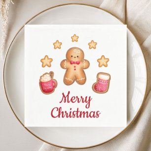 Servilleta De Papel Hombre de jengibre adorable Feliz Navidad