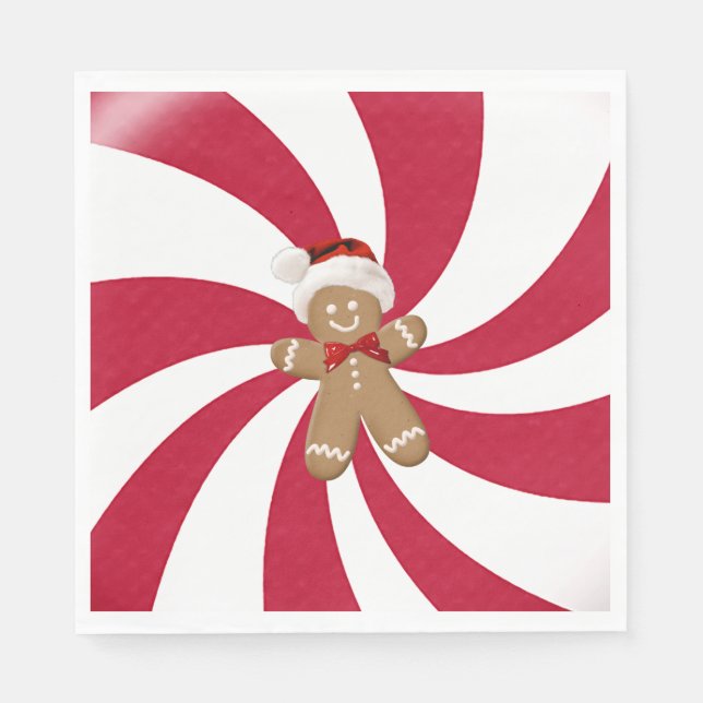 Servilleta De Papel Hombre de jengibre de Navidad (Anverso)