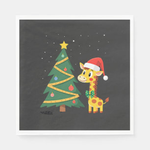 Servilleta De Papel Hombre de Jengibre Jirafa Santa Sombrero Árbol de 