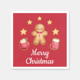 Servilleta De Papel Hombre de jengibre rojo lindo Feliz Navidad