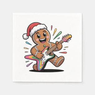 Servilleta De Papel Hombre de jengibre tocando guitarra eléctrica Sant