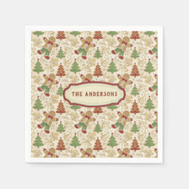 Servilleta De Papel Hombre de pan de jengibre vintage y Personalizado 