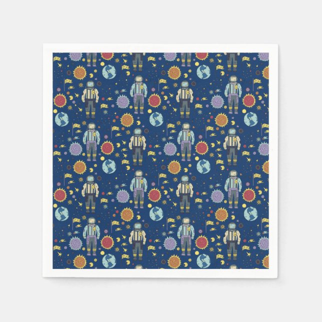 Servilleta De Papel Hombre espacial astuto colorido (Anverso)