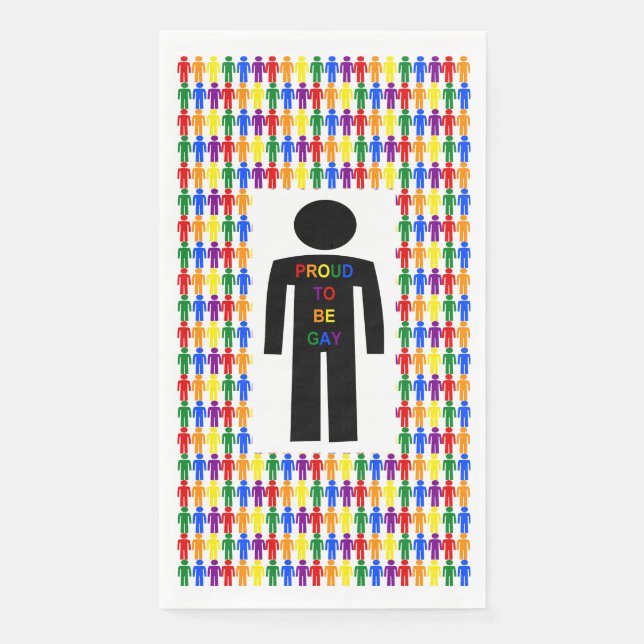 Servilleta De Papel Hombre gay LGBTQ Silhouette y hombres arcoiris (Anverso)